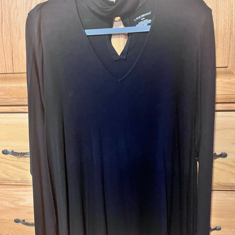 Lane Bryant Black V-Neck Top